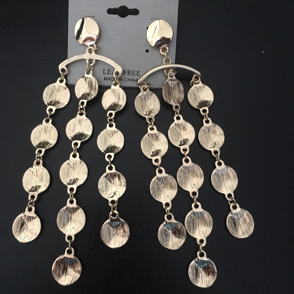 Natasha swinging columns disks Earrings